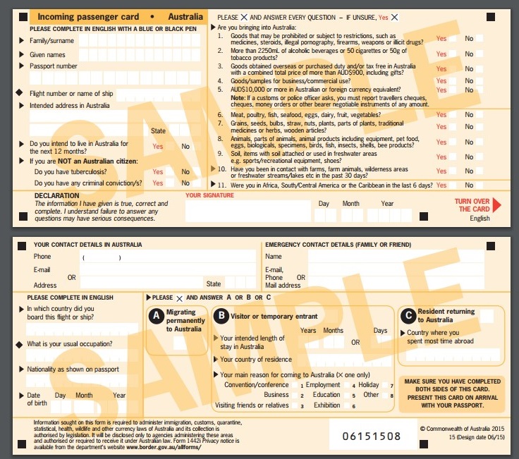 income passanger card